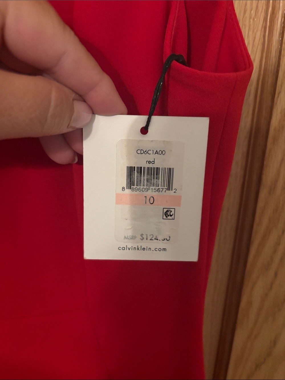 Calvin Klein Sleeveless Red Sheath Midi Dress - Picture 2 of 2